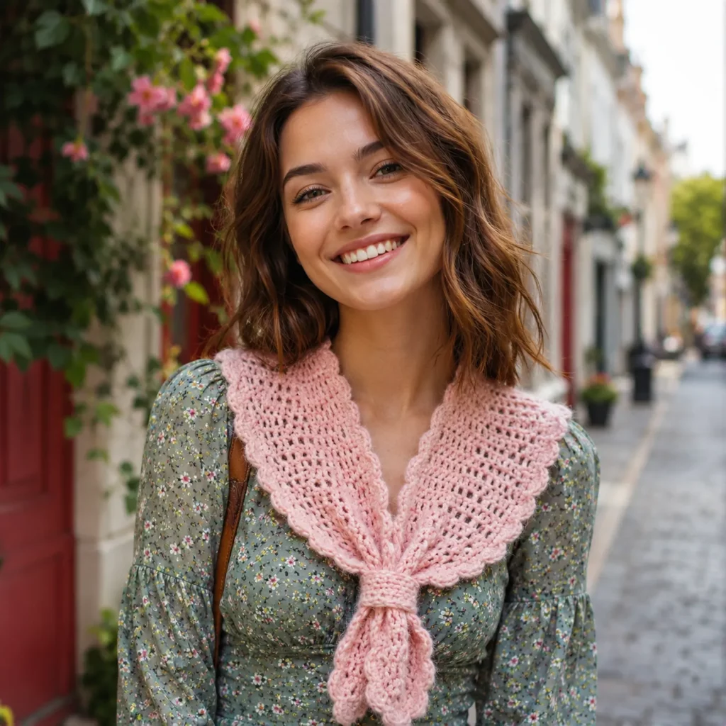 Elegant Crochet Pattern for a Vintage-Inspired Shoulder Scarf with Tie Closure (photo 1)