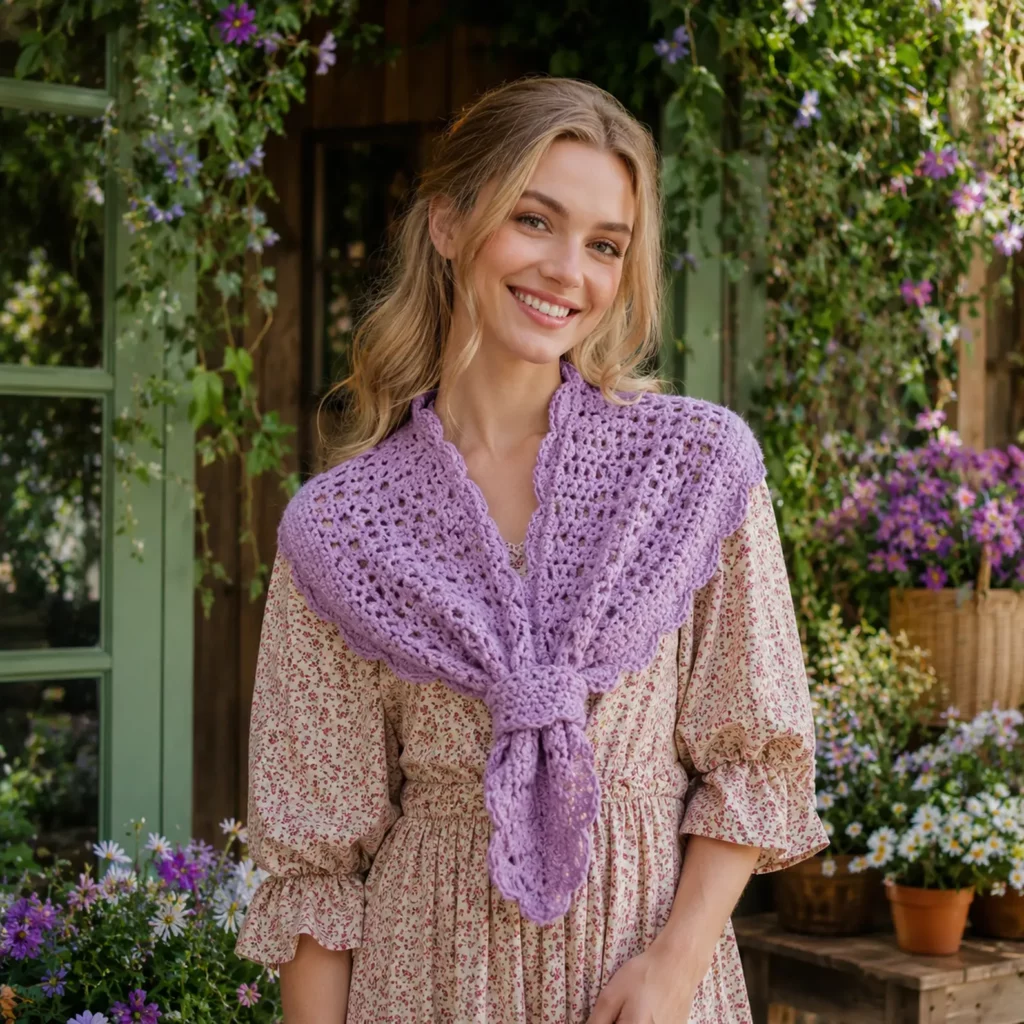 Elegant Crochet Pattern for a Vintage-Inspired Shoulder Scarf with Tie Closure (photo 3)