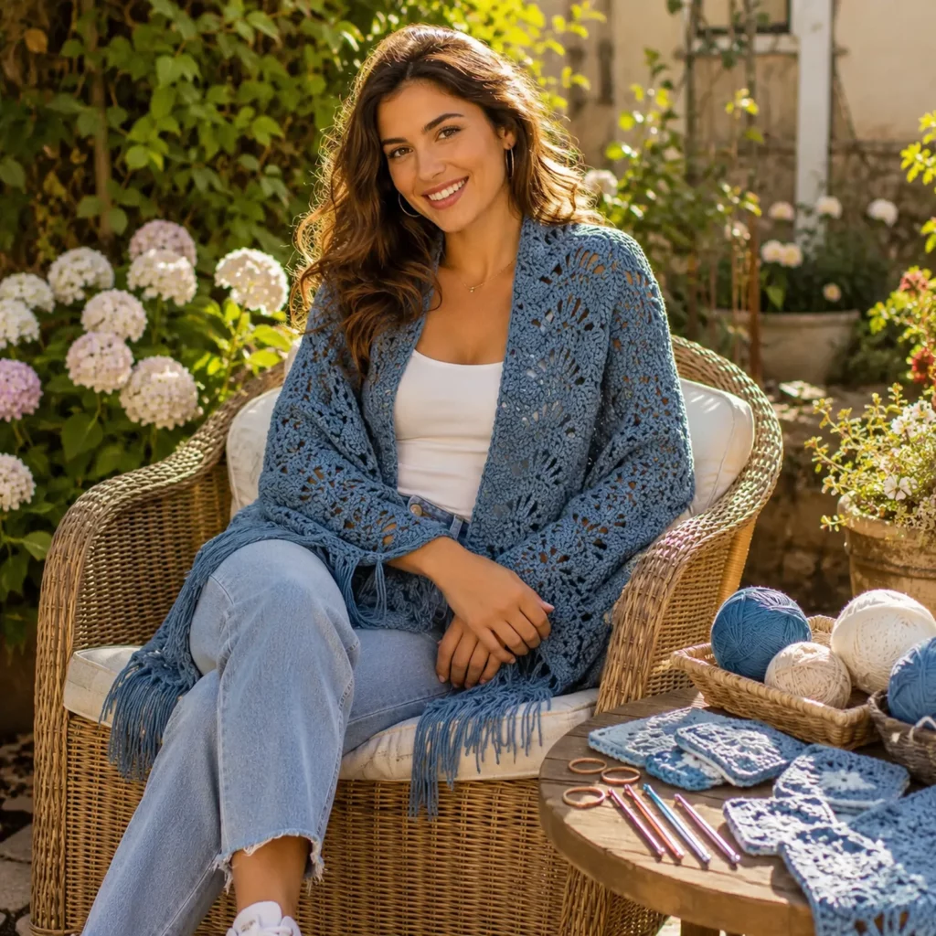 Elegant Fan Stitch Crochet Scarf Pattern – A Beautiful Crochet Pattern for Every Season (photo 2)