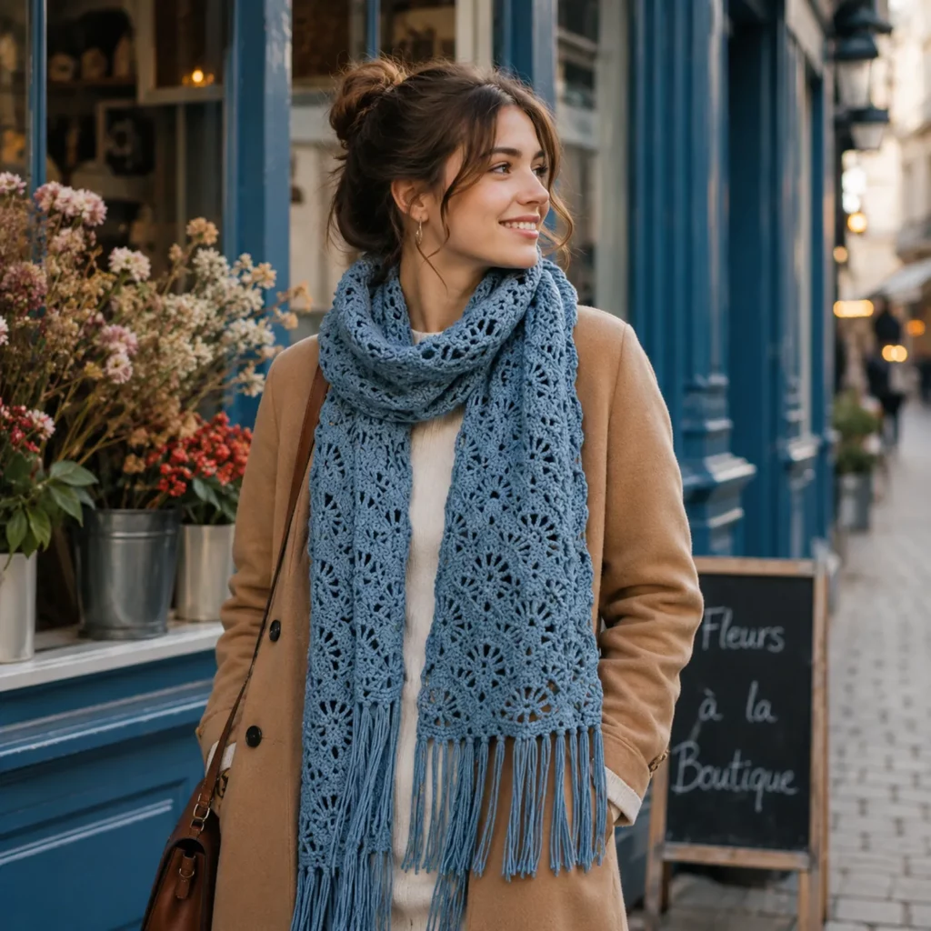 Elegant Fan Stitch Crochet Scarf Pattern – A Beautiful Crochet Pattern for Every Season (photo 1)