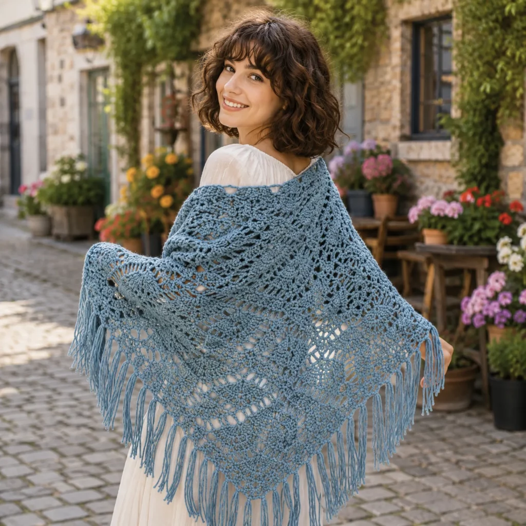 Elegant Fan Stitch Crochet Scarf Pattern – A Beautiful Crochet Pattern for Every Season (photo 3)