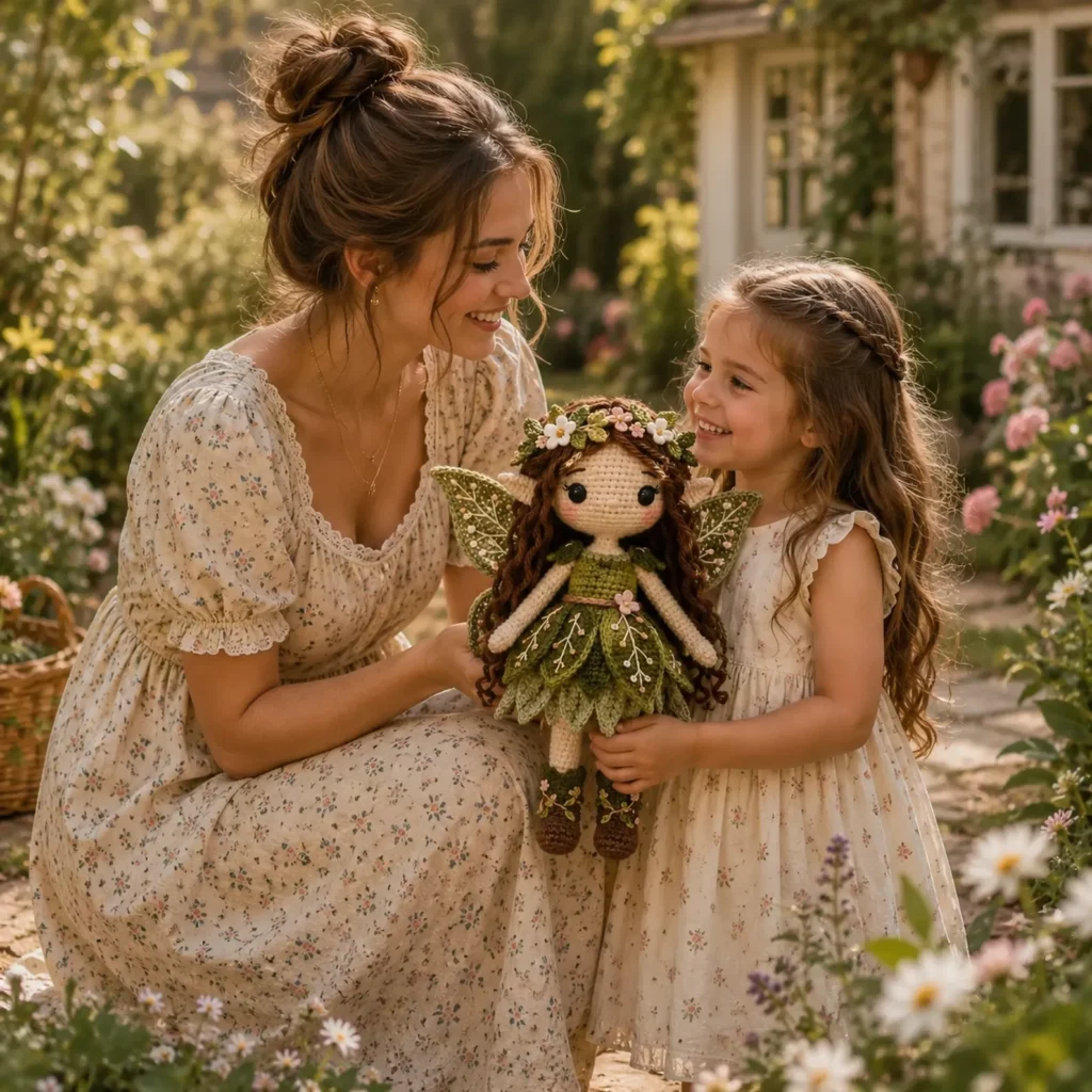 Enchanted Woodland Fairy Amigurumi Crochet Pattern: A Whimsical Doll With Leaf Dress, Wings, and Flower Crown (photo 3)