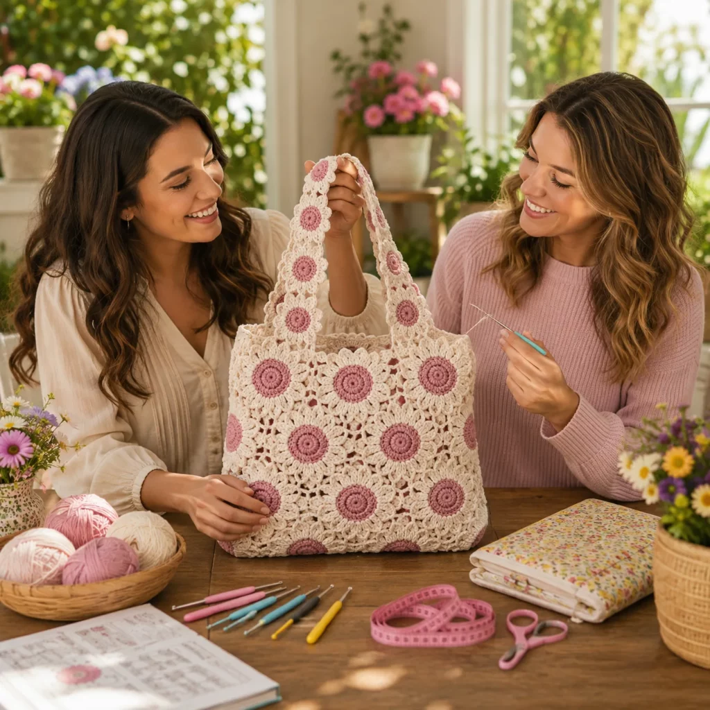 Sunflower Granny Square Tote Bag Crochet Pattern: A Vintage-Inspired Market Bag With Floral Motifs and Sturdy Straps (photo 2)