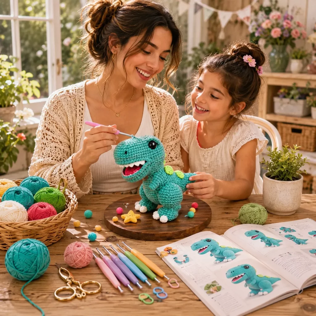 T-Rex Amigurumi Crochet Pattern: A Cute Dinosaur Plush With Big Smile, Teeth, and Tiny Arms (photo 2)