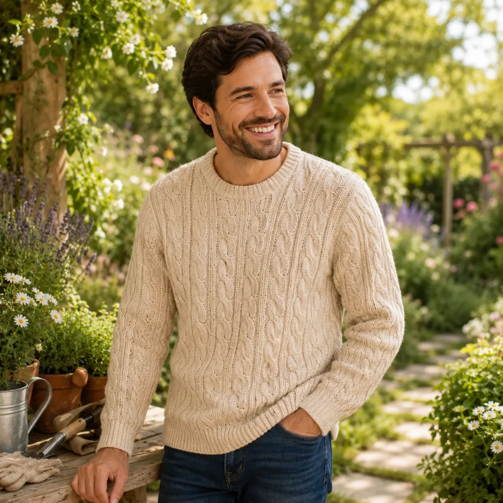 Timeless Crochet Pattern for a Men’s Cable Knit Sweater (photo 3)