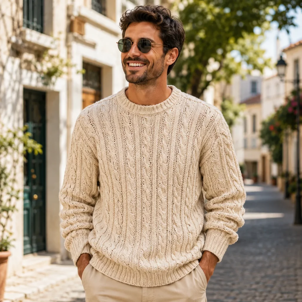 Timeless Crochet Pattern for a Men’s Cable Knit Sweater (photo 1)