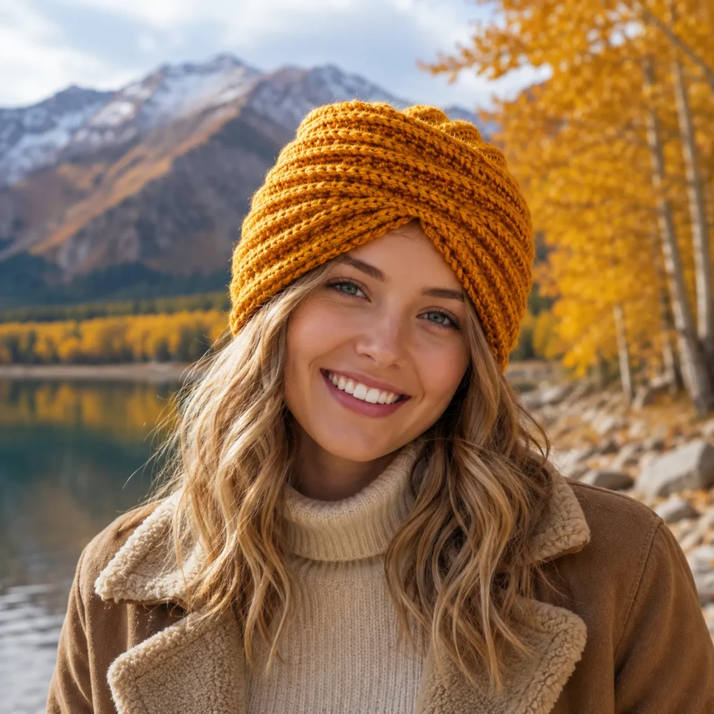 Twisted Turban Crochet Hat Pattern: A Stylish Ribbed Winter Headwear Design for Beginners (photo 3)