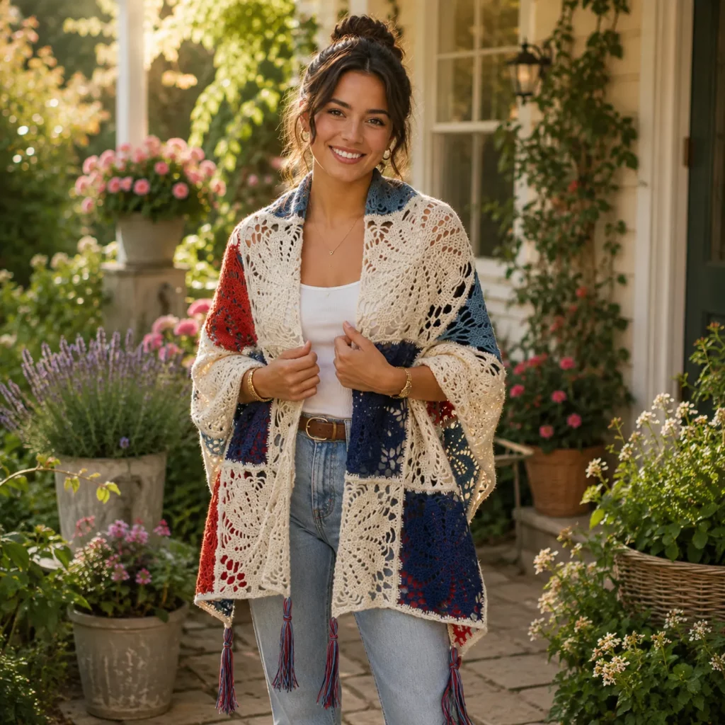 Vintage Lace Patchwork Crochet Vest Pattern: A Beautiful Floral Motif Layering Piece (photo 2)