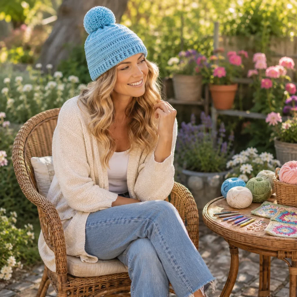 Cozy Textured Crochet Beanie Pattern – A Classic Pom-Pom Winter Hat for Every Skill Level (photo 2)