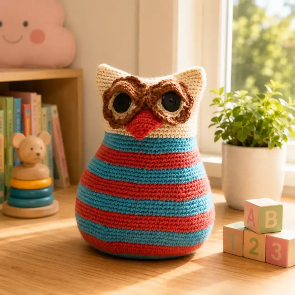 Adorable Crochet Owl Plush Pattern – A Cute DIY Crochet Project for Nursery Decor and Handmade Gifts