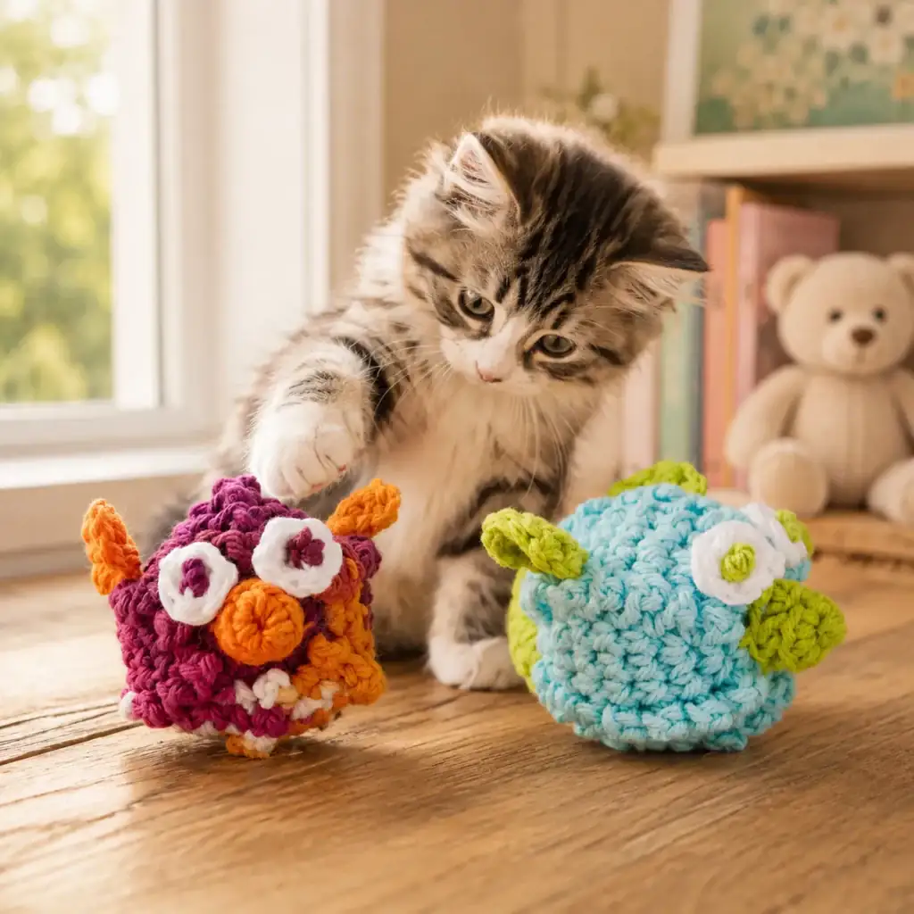 Colorful Crochet Cat Toys Pattern: Easy Handmade Toys Your Cat Will Love